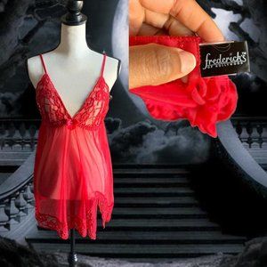red lace slip dress